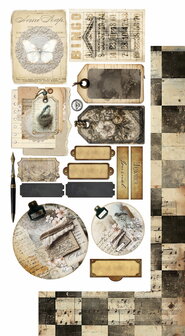 Alchemy of Art -  Scrappen - In Silence - Papierset -  Extra accessoires - 15X30 cm - 10
