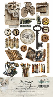 Alchemy of Art -  Scrappen - In Silence - Papierset -  Extra accessoires - 15X30 cm - 10