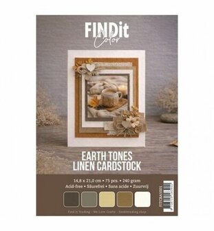Find It - Find It Color - Linnen Cardstock - Papier Pakket - A5 - Earthtones