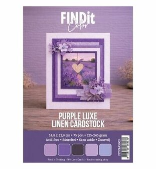 Find It - Find It Color - Linnen Cardstock - Papier Pakket - A5 - Purple Love