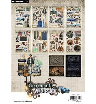 Studio Light - Essentials -  Gearheads Workshop - Paperpads - Diecut - Gears &amp; Stars