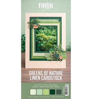 Find It - Find It Color - Linnen Cardstock - Papier Pakket - 4K - Greens of Nature