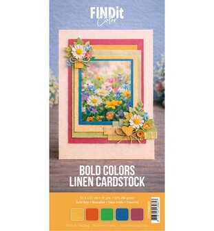 Find It - Find It Color - Linnen Cardstock - Papier Pakket - 4K - Felle Kleuren