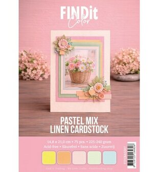 Find It - Find It Color - Linnen Cardstock - Papier Pakket - A5 - Pastel Mix