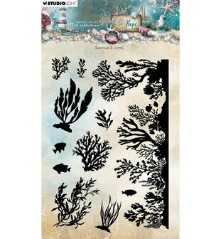 Studio Light - Jenine's Mindful Art Collection - Tide of Hope - Stamp - Clearstamp - Seaweed &amp; Coral