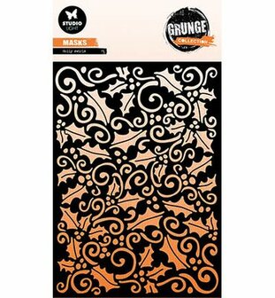 Studio Light - Grunge Collection - Kerst -  Mask Stencil - Holly Swirl