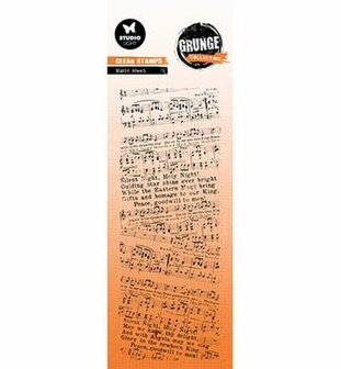 Studio Light - Grunge Collection - Kerst -  Clear Stempel - Music Sheet