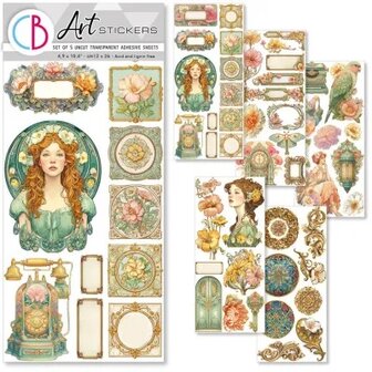 Ciao Bella - Artemis - Embellishments - Adhesives - Stickers -  5 sheets