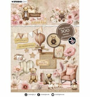 Studio Light - Essentials -  Teddy's Tea Time - Paperpad - Diecut - Teddy's Tea Time