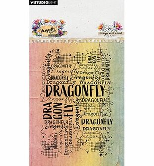 Studio Light - Essentials -  Hazel Eaton - Dragonfly Dreams - Clear Stamp -  Grunge Word Cloud