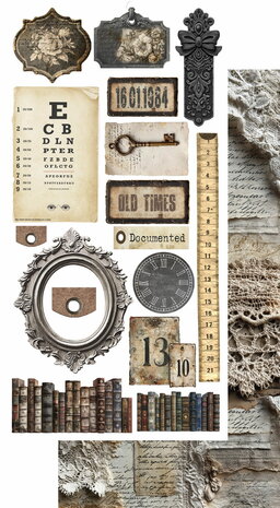 Alchemy of Art -  Scrappen - In Silence - Papierset -  Extra accessoires - 15X30 cm - 10