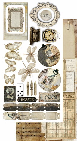 Alchemy of Art -  Scrappen - In Silence - Papierset -  Extra accessoires - 15X30 cm - 10
