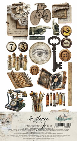 Alchemy of Art -  Scrappen - In Silence - Papierset -  Extra accessoires - 15X30 cm - 10