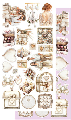 Alchemy of Art -  Scrappen - Romantic Boho - Papierset - Accessoires - Extra - 15x30 cm - 10