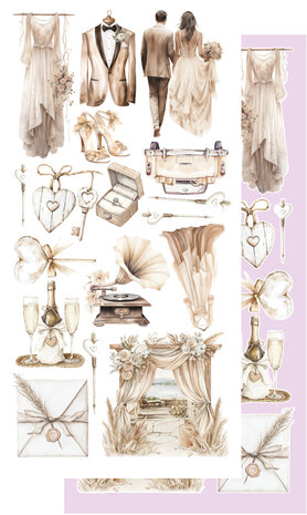 Alchemy of Art -  Scrappen - Romantic Boho - Papierset - Accessoires - Extra - 15x30 cm - 10