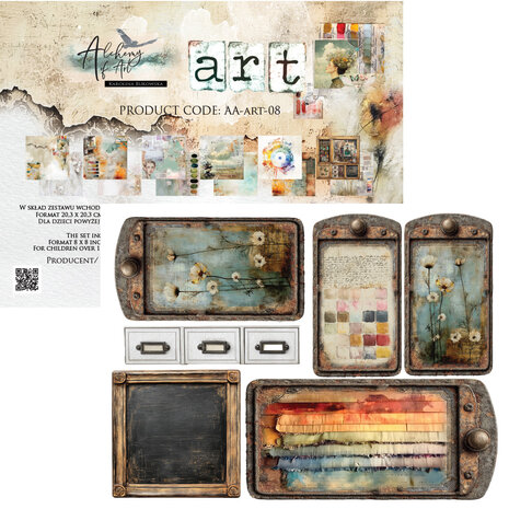 Alchemy of Art -  Scrappen - Art - Papierset -  20x20 cm -08