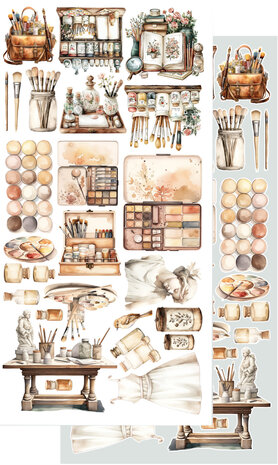 Alchemy of Art -  Scrappen - Art - Papierset -  Extra accessoires - 15X30 cm - 10