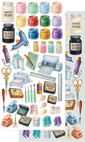 Alchemy of Art -  Scrappen - Art - Papierset -  Extra accessoires - 15X30 cm - 10