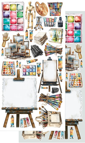 Alchemy of Art -  Scrappen - Art - Papierset -  Extra accessoires - 15X30 cm - 10