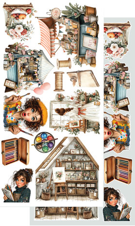 Alchemy of Art -  Scrappen - Art - Papierset -  Extra accessoires - 15X30 cm - 10