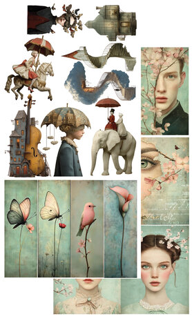 Alchemy of Art -  Scrappen - Art - Papierset -  Extra accessoires - 15X30 cm - 11