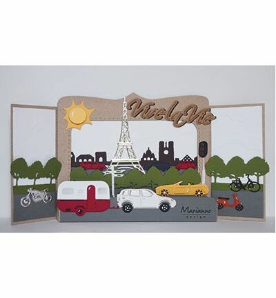 Marianne Design - Collectie Juni - Collectables - Stansmal - Village Decoration set 3