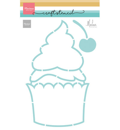 Marianne Design -  Collectie Mei -  Mixed Media - Craftstencil - Cupcake by Marleen