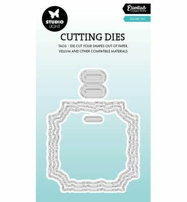 Studio Light - Essentials - Stansmal - Cutting Die - Torn Edge - Tag -  Square