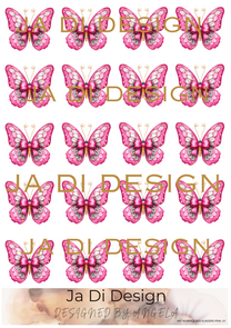 Ja Di Design - Knipvellen - A4 - Vlinders - Pink