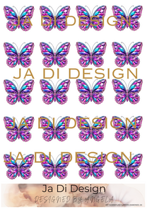 Ja Di Design - Knipvellen - A4 - Vlinders - Diamonds - 03