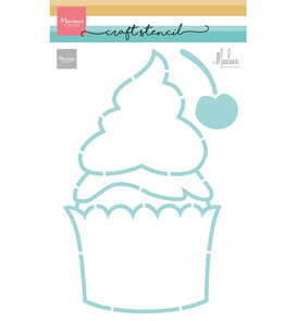 Marianne Design -  Collectie Mei -  Mixed Media - Craftstencil - Cupcake by Marleen