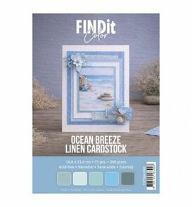 Find It - Find It Color - Linnen Cardstock - Papier Pakket - A5 - Ocean Breeze