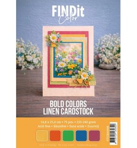 Find It - Find It Color - Linnen Cardstock - Papier Pakket - A5 - Felle Kleuren