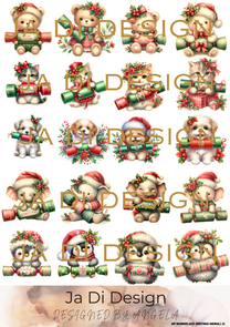 Ja Di Design - Knipvellen- Decoupage - Christmas Animals - 01