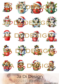 Ja Di Design - Knipvellen- Decoupage - Christmas Animals - 02