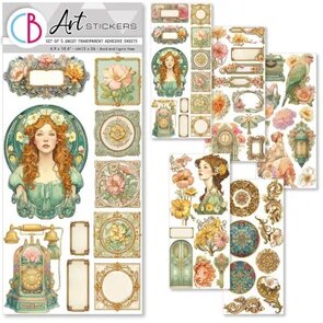 Ciao Bella - Artemis - Embellishments - Adhesives - Stickers -  5 sheets