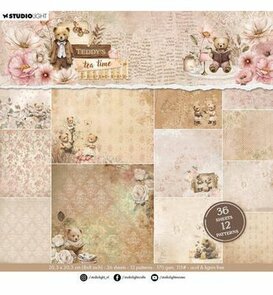 Studio Light - Essentials -  Teddy's Tea Time - Paperpad  - Backgrounds