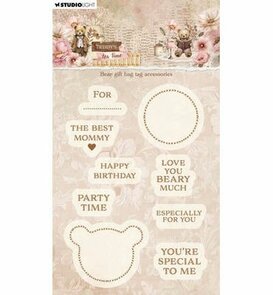 Studio Light - Essentials -  Teddy's Tea Time - Stamp - Tag -  Bear Gift Bag - Accessoires