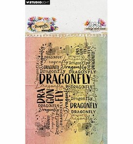 Studio Light - Essentials -  Hazel Eaton - Dragonfly Dreams - Clear Stamp -  Grunge Word Cloud