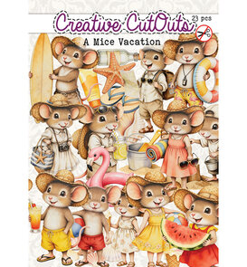 Creatief Art - A Mice Vacation - Ephemera - Stansplaatjes - 23 pcs - 01