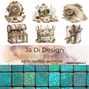Ja Di Design - Papierset - Knipvellen - Rustic Nautical - 15x15 cm