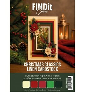 Find It - Find It Color - Linnen Cardstock - Papier Pakket - A5 - Christmas Classics