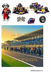 Ja Di Design - gratis - Knipvel - Decoupage - Jazzy F1 Avonturen