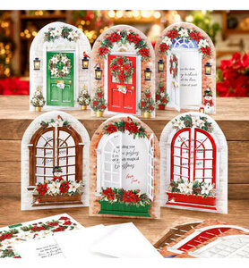 Katy Sue Designs - Card Making Kits -  Decoupage - Die Cuts - Ephemera - Christmas Windows & Doors Doors 1