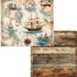Ja Di Design - Papierset - Backgrounds - Rustic Nautical - 20x20 cm_