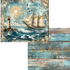 Ja Di Design - Papierset - Backgrounds - Rustic Nautical - 20x20 cm_