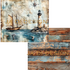 Ja Di Design - Papierset - Backgrounds - Rustic Nautical - 20x20 cm_