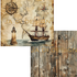 Ja Di Design - Papierset - Backgrounds - Rustic Nautical - 20x20 cm_