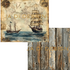 Ja Di Design - Papierset - Backgrounds - Rustic Nautical - 20x20 cm_