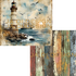 Ja Di Design - Papierset - Backgrounds - Rustic Nautical - 20x20 cm_
